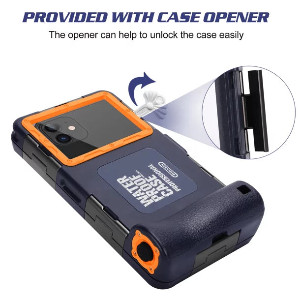 UrbanX Professional [15m/50ft] Swimming Diving Surfing Snorkeling Photo Video Waterproof Protective Case Underwater Housing for Panasonic P77 And all Phones Up to 6.9 Inch LCD with Lanyard