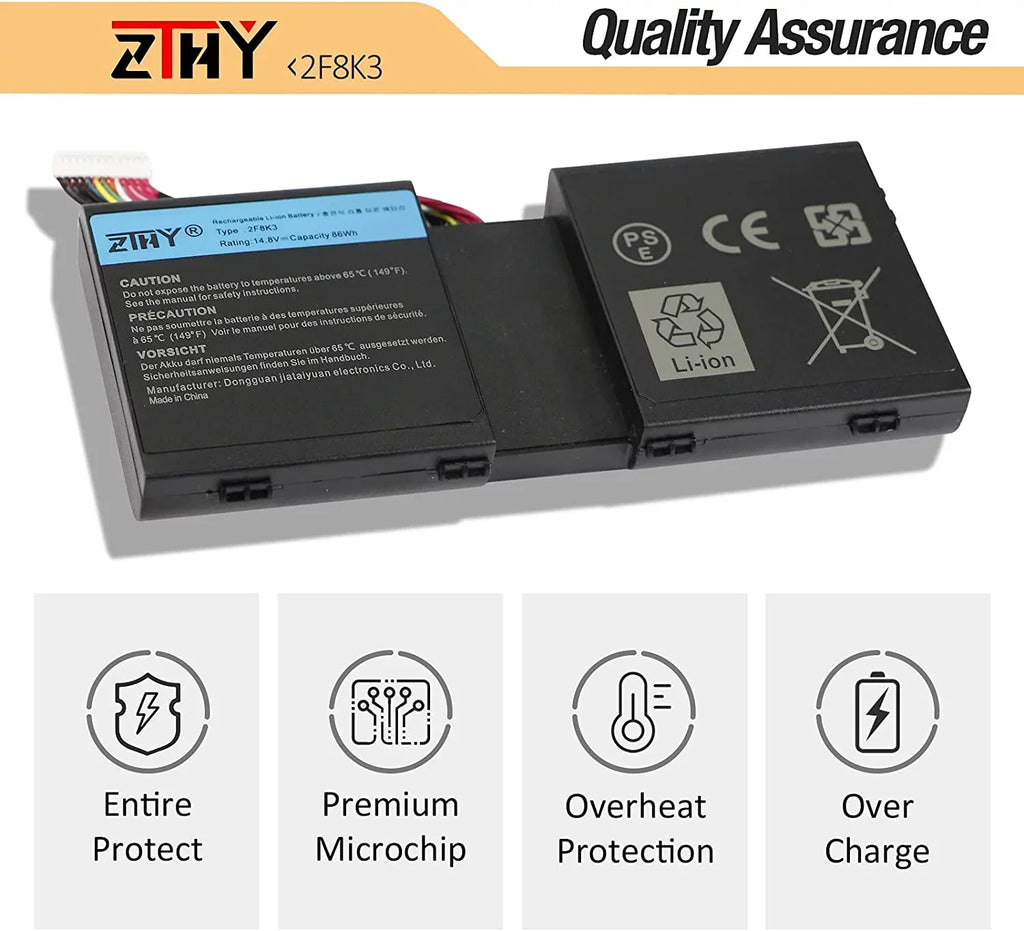 ZTHY 2F8K3 y Replacement for Dell Alienware 17 R1 17X M17X-R5 Alienware 18 R1 18X M18X-R3 Series Gaming Laptop