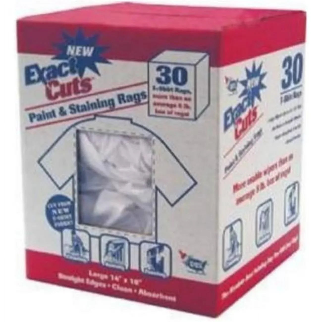 Intex Supply W-30005 30-Count 14 x 16-Inch Paint & Stain Rags - Quantity 1