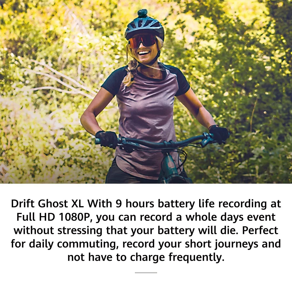Drift Ghost XL Sports Camera, 9 Hour Battery Life Waterproof Camera Support External Mic