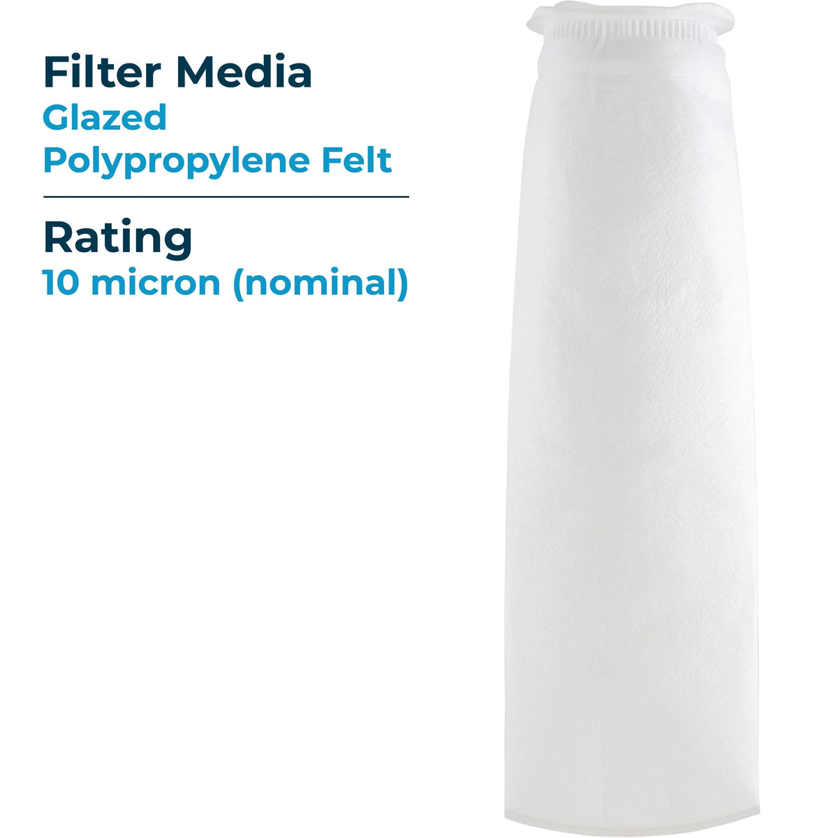 SpiroPure SP-BP-420-10 10 Micron #4 (20”) Glazed Polypropylene Felt Liquid Bag Filter BP-420-10 155388-03 (Case of 40)