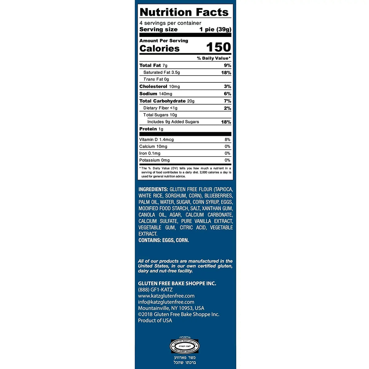 Katz Gluten Free Mini Pies | Gluten Free, Dairy Free, Nut Free, Soy Free, Kosher | Ounce Each)