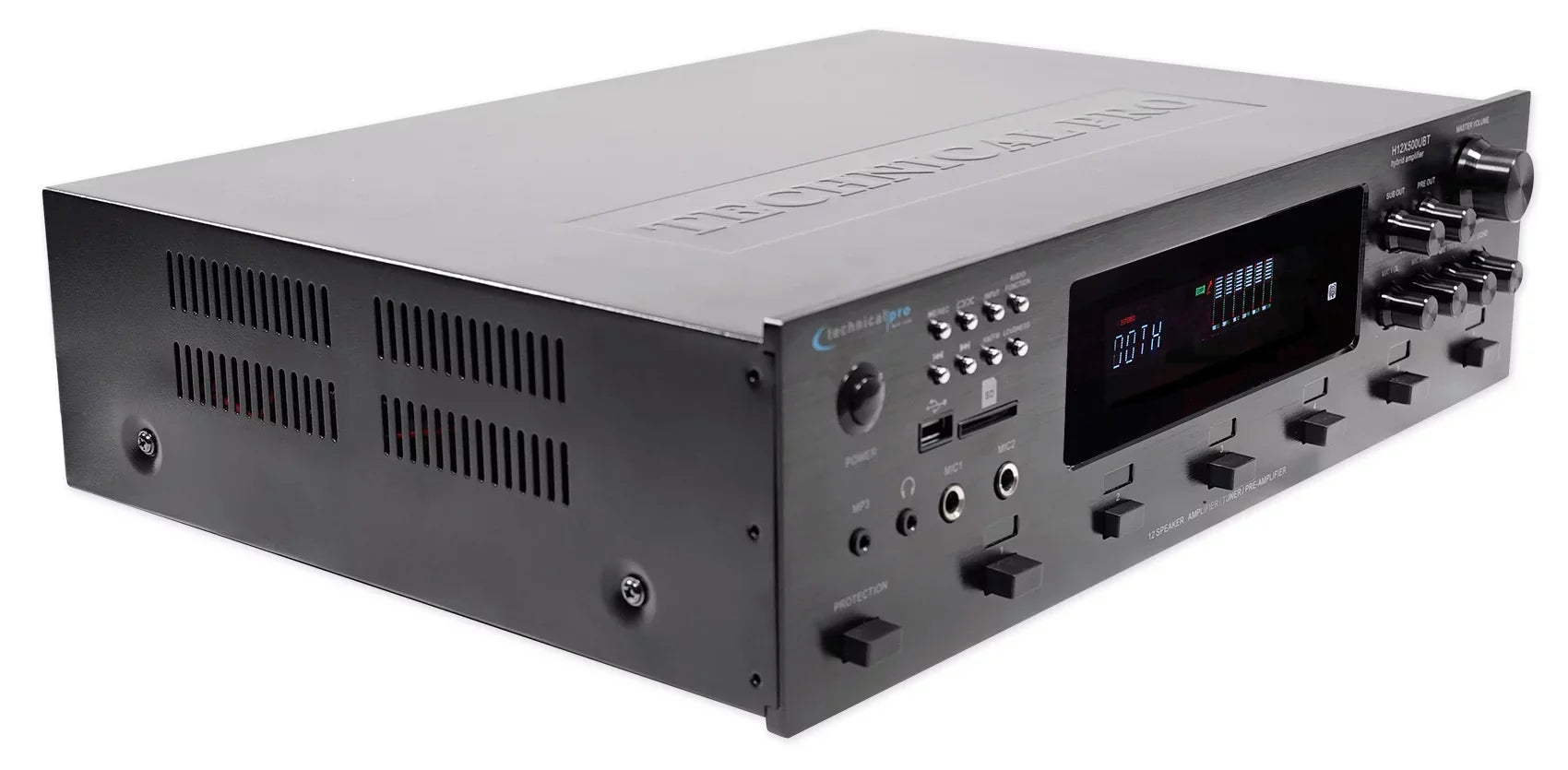 Technical Pro 6000w 6) Zone, Home Theater Bluetooth Receiver+12) 8" Speakers+EQ