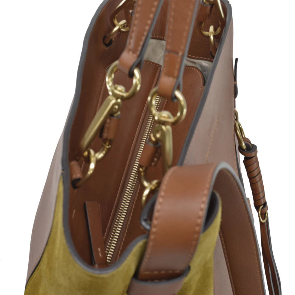 Pre-Owned Chloé Chloe Bag Brown Khaki Gold Leather Suede Shoulder 2Way Ladies (Good)