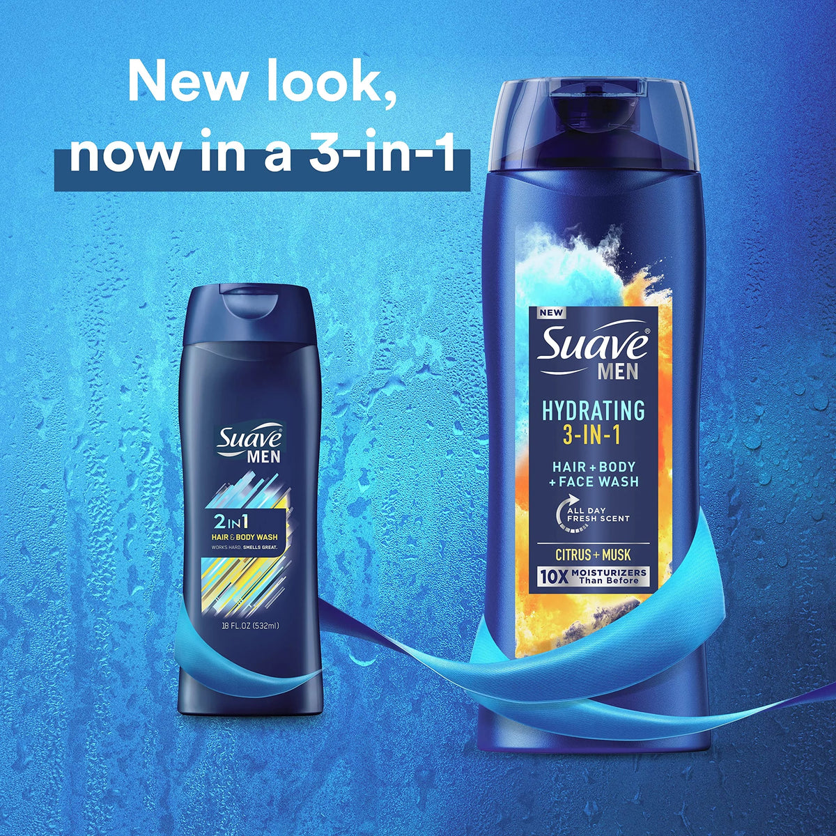 Suave Hydrating 3 In 1 Hair Body And Face Wash Citrus And Musk 6 Count Body Soap For Hydrated Skin And Hair With An All Day Fresh Scent 18 Oz.