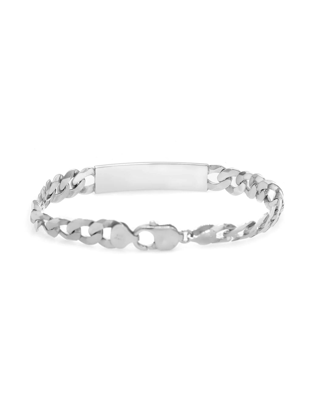 Curb Cuban Link Chain Mens ID Polished Bracelet 925 Sterling Silver 9 Inches