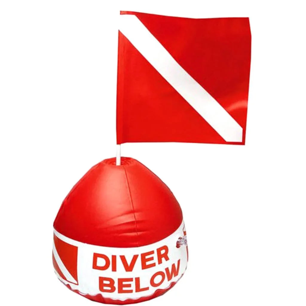 Inflatable Dive Buoy With Red Snorkel Scuba Diving Surface Marker Safety