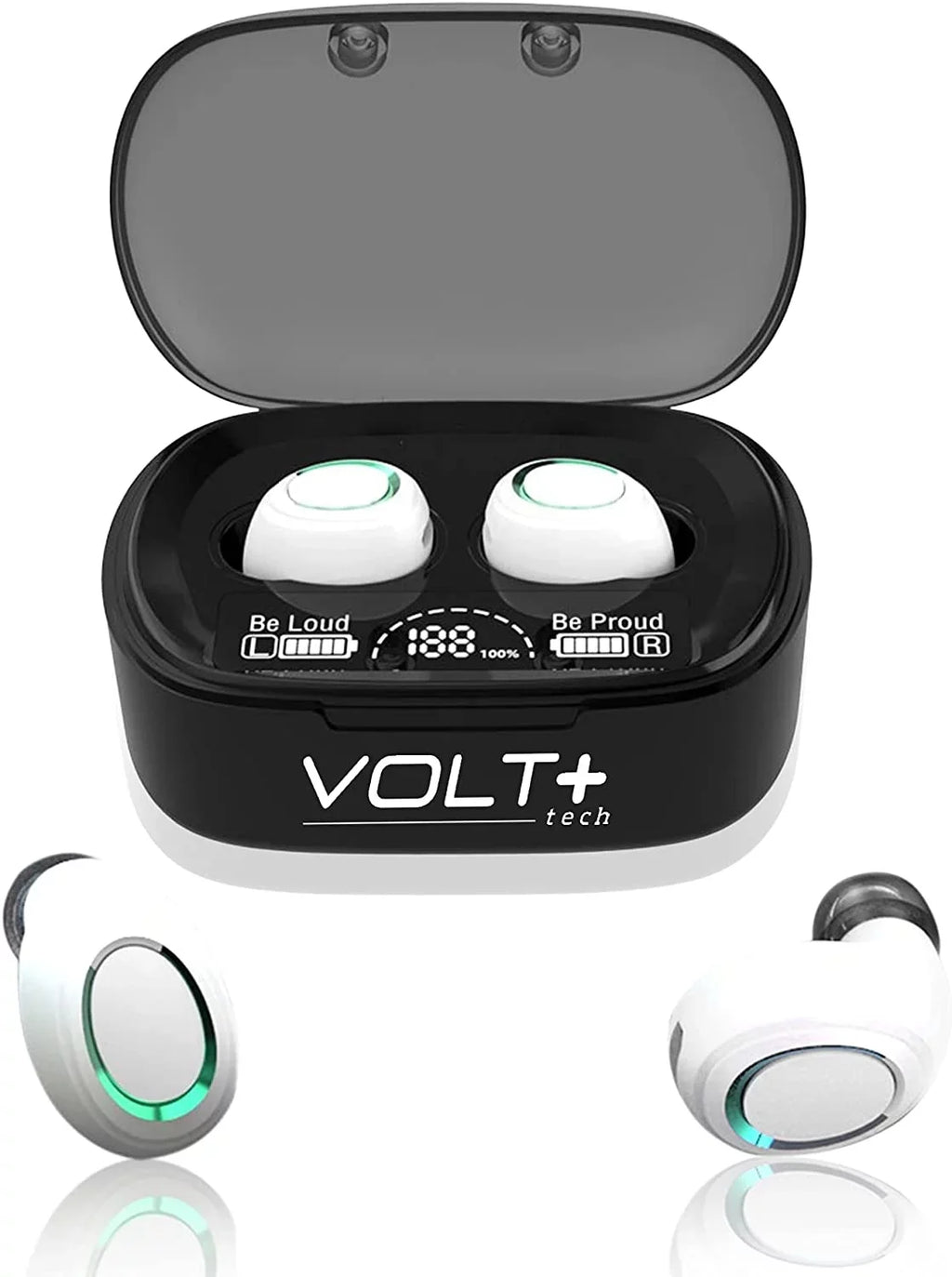Wireless V5.1 PRO Earbuds Compatible with Samsung Galaxy S22+/ 5G/Plus/Ultra IPX3 BlueTooth Touch Waterproof / Sweatproof / Noise Reduction with Mic (White)