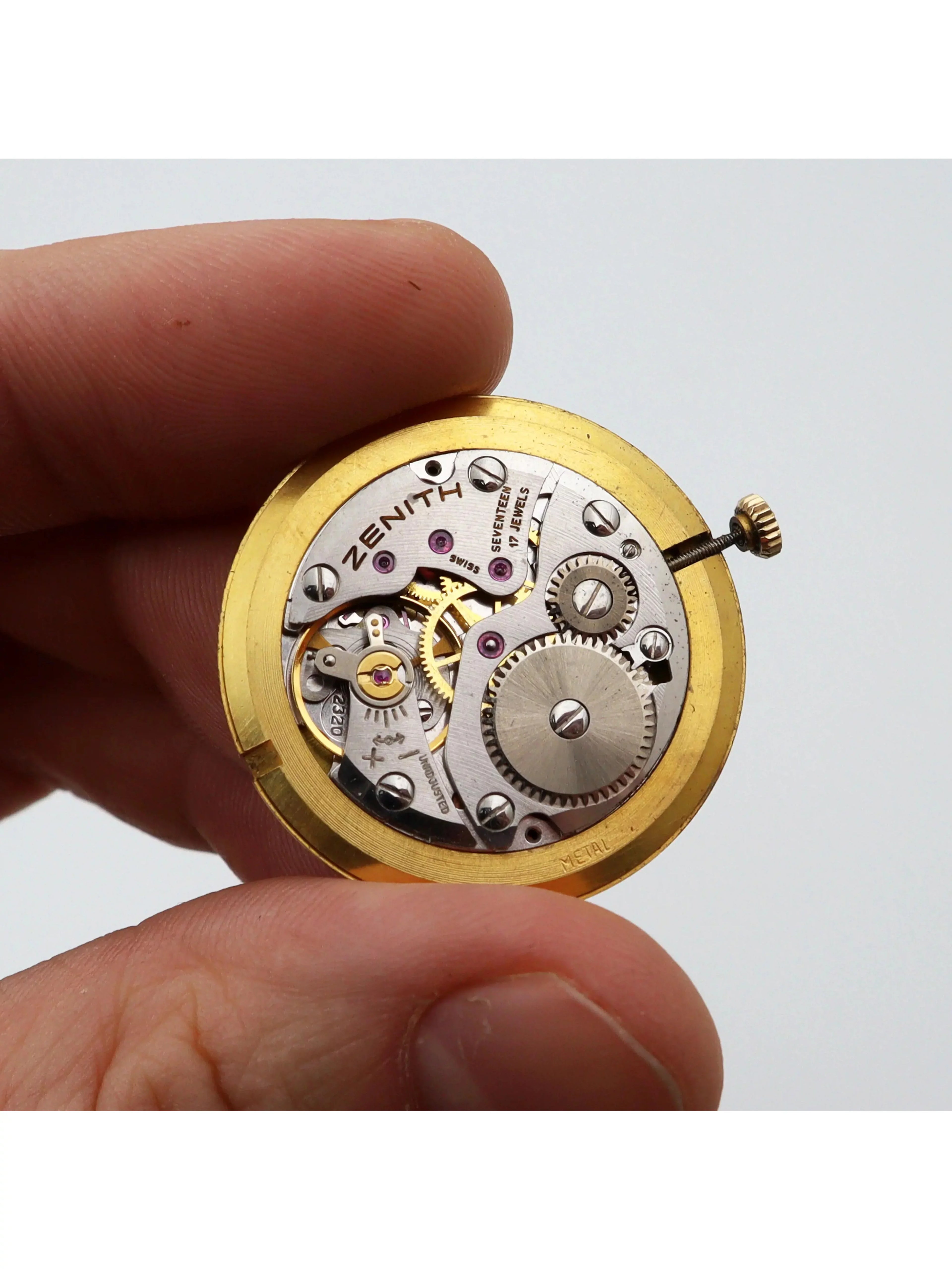 Movado Museum 33mm 14K Yellow Gold Black Dial Zenith Hand Wind Vintage Watch