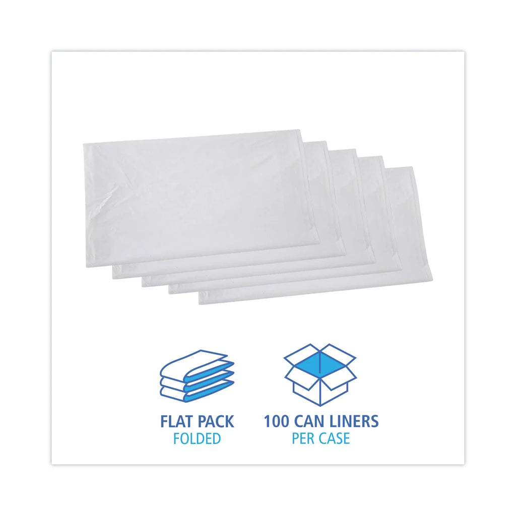 Boardwalk Linear Low Density Industrial Trash Bags, 45 gal, 0.9 mil, 40 x 46, White, 100/Carton