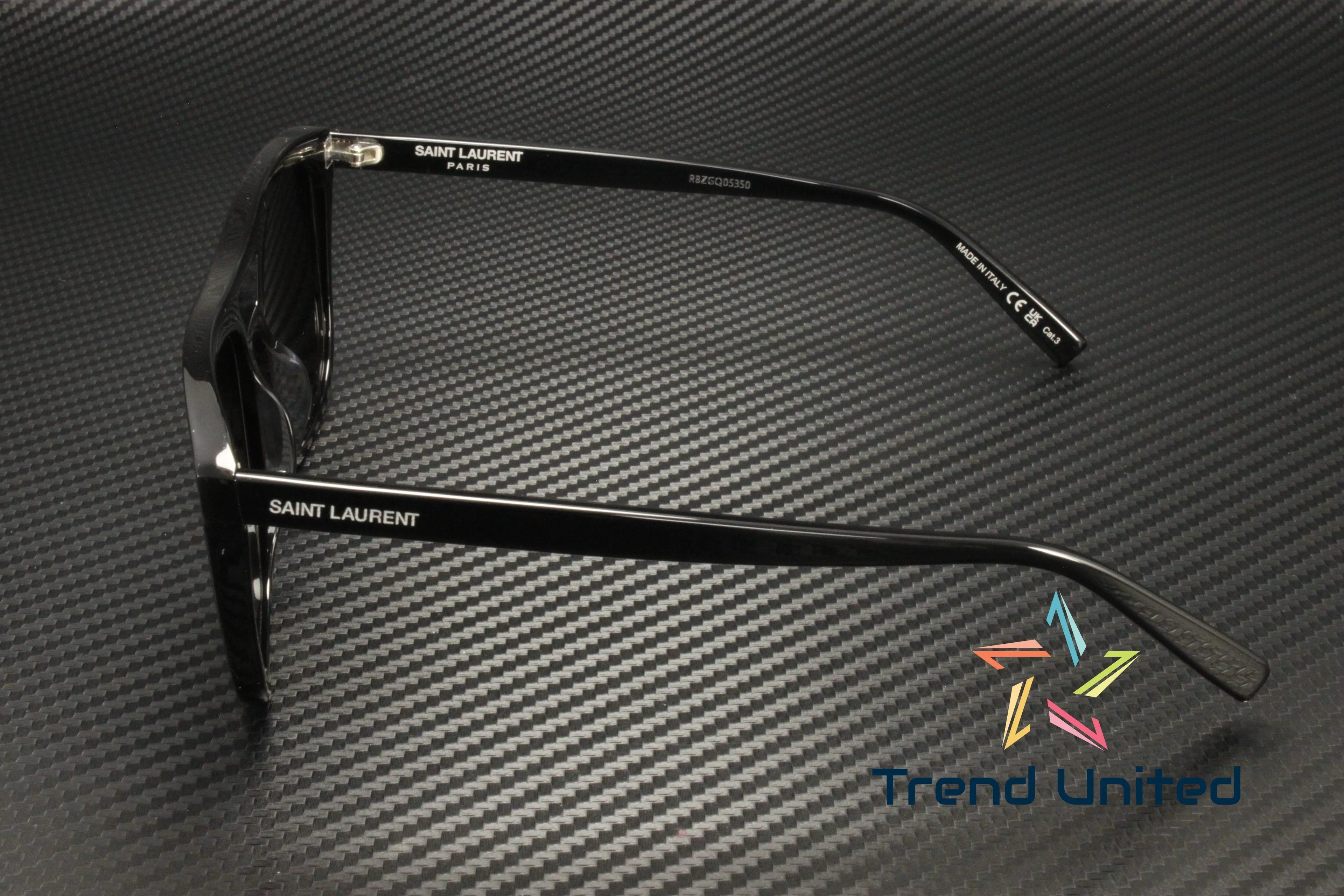 SAINT LAURENT SL 455 001 Rectangular Squared Acetate Black 56mm Men's Sunglasses