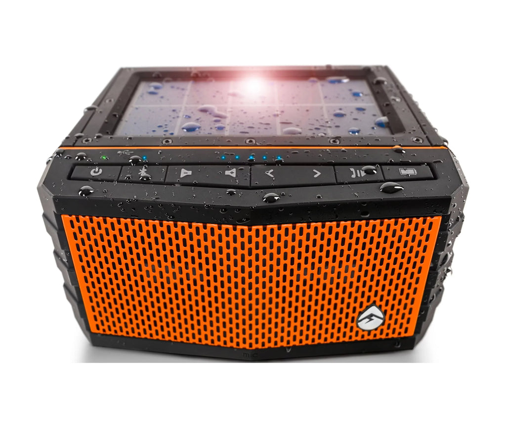 EcoXGear Sol Jam Black Solar Panel 5" x 6" x 3.1" Waterproof, Bluetooth Speaker