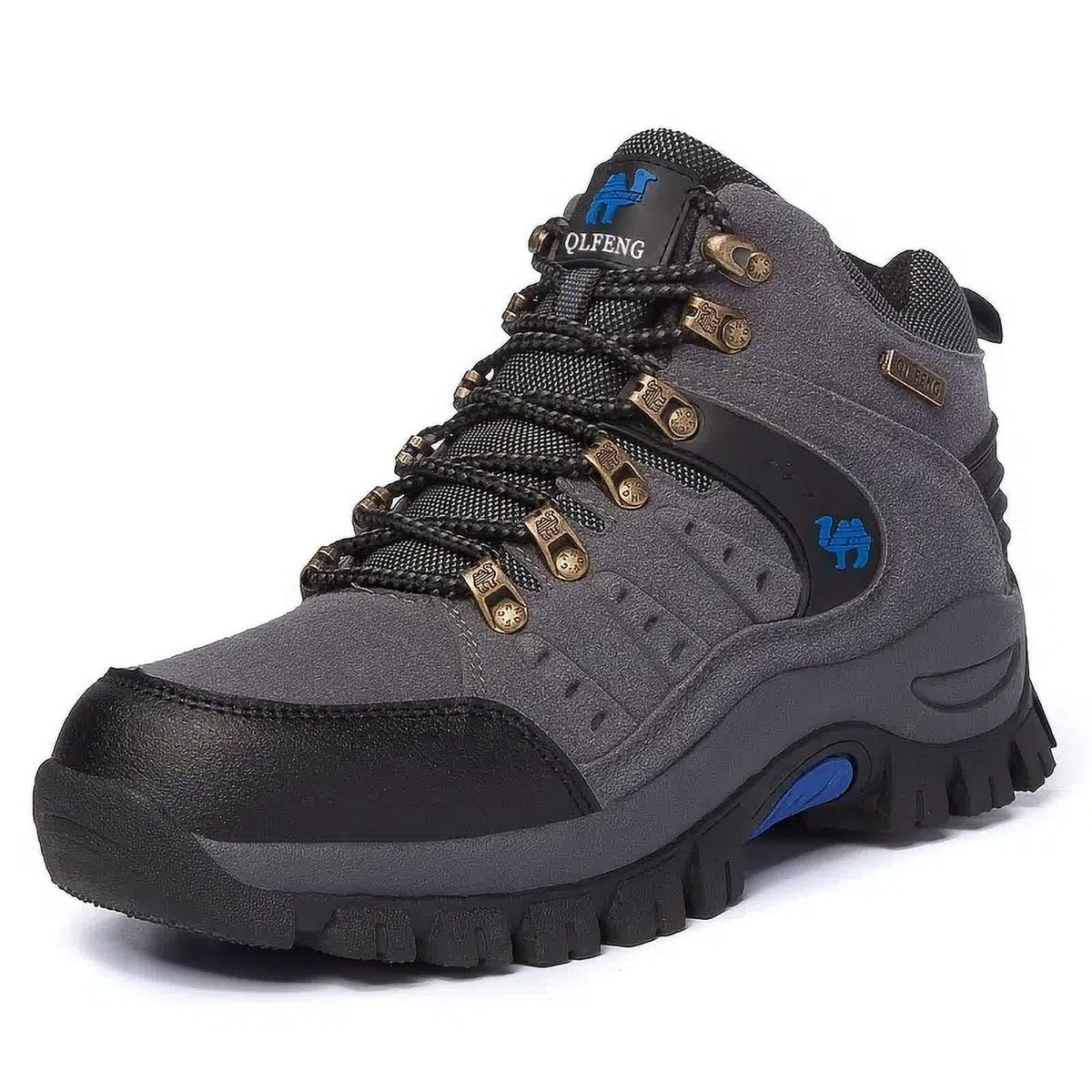 Women‘s High Top Lace Up Suede Leather Hiking Shoes  Waterproof Non Slip Outdoor Sneakers  Women‘s Footwear