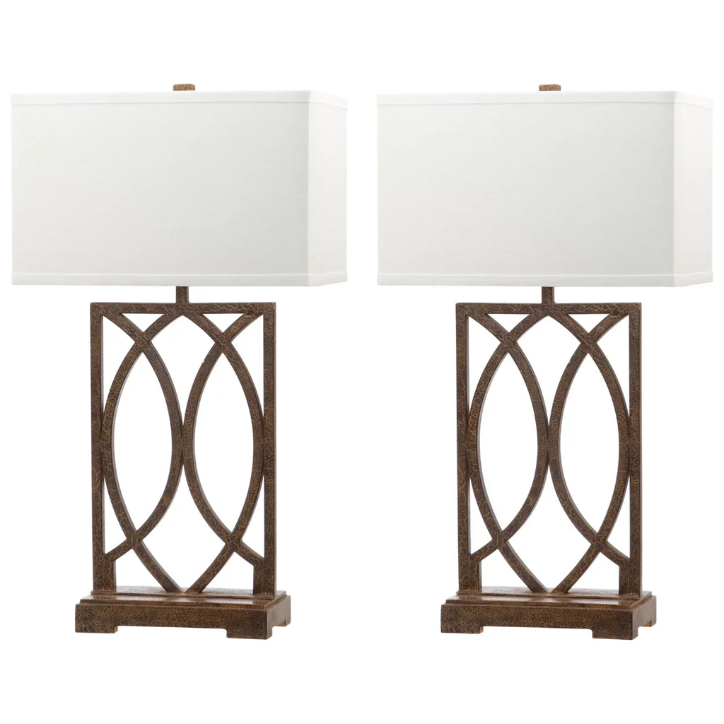 Safavieh Jago 29.5 in. H Interlocking Arcs Table Lamp, Set of 2