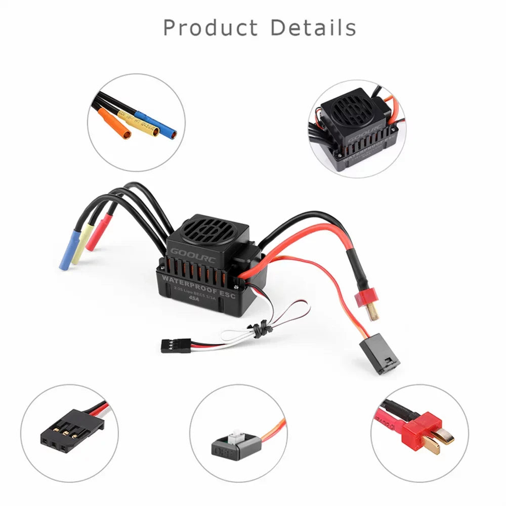 GoolRC  Accessory,Set 110  Combo F540 4370KV  Car 4370KV Motor 45A ESC Waterproof Rookin 1/10 Remote Car