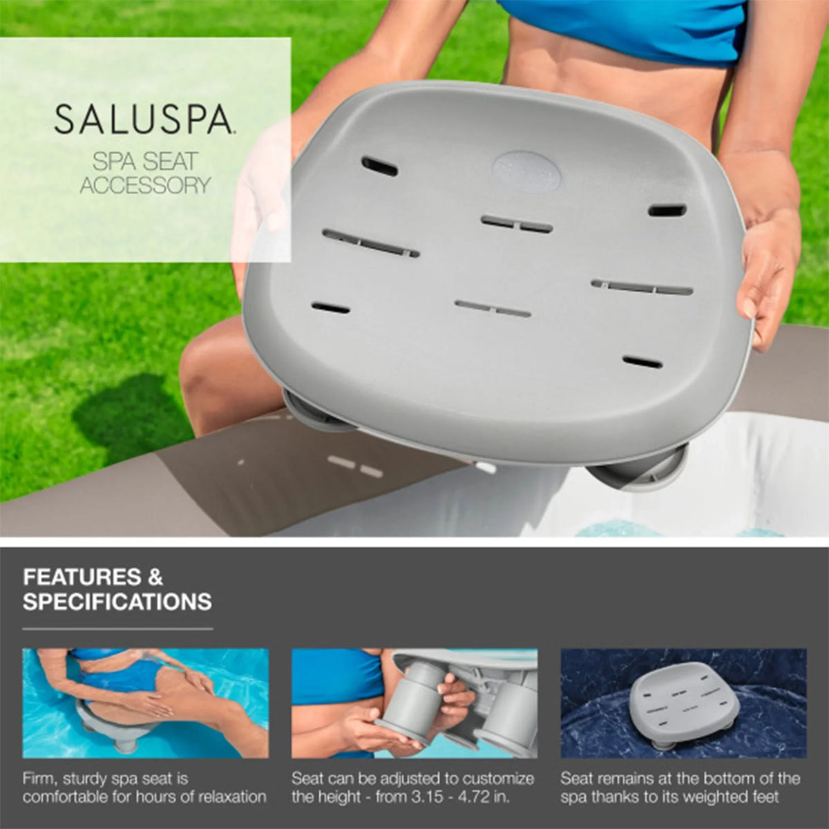 Bestway Coleman Hawaii Hot Tub + Bestway SaluSpa Non Slip Spa Seat