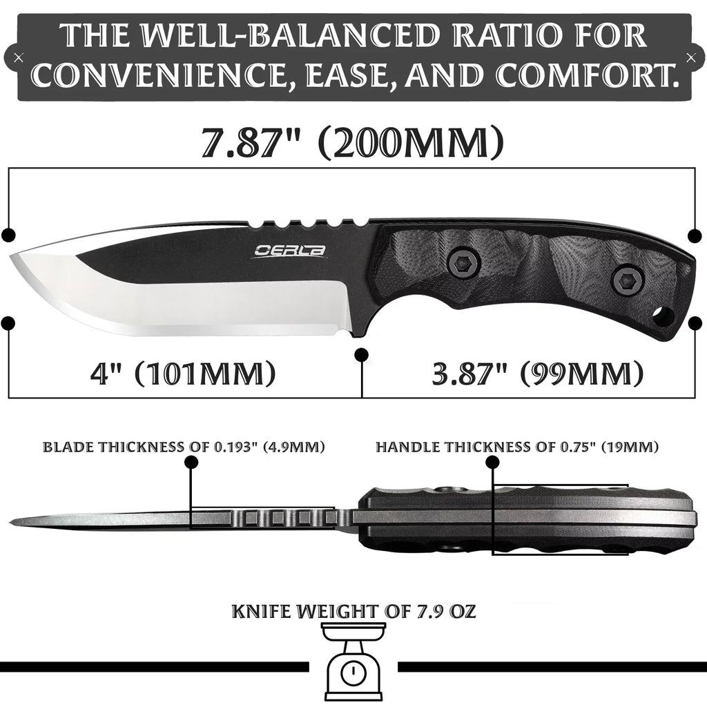 OERLA DE-0014 Fixed Blade Knife Full Tang Outdoor Camping Hunting Survival Knife
