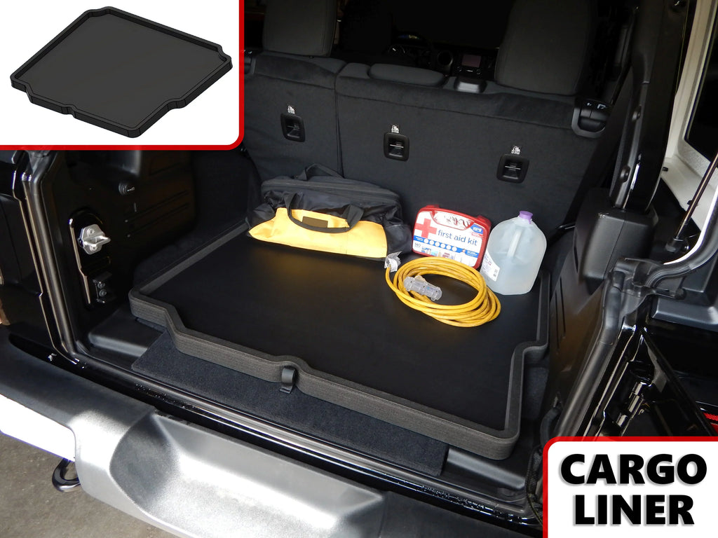 Red Hound Auto Cargo Trunk Mat Liner Tray Custom Fit Floor Black Foam Compatible with Jeep Wrangler Unlimited 4-Door 2018-2019 (JL) Without Subwoofer - Anti-Rattle Waterproof Protector
