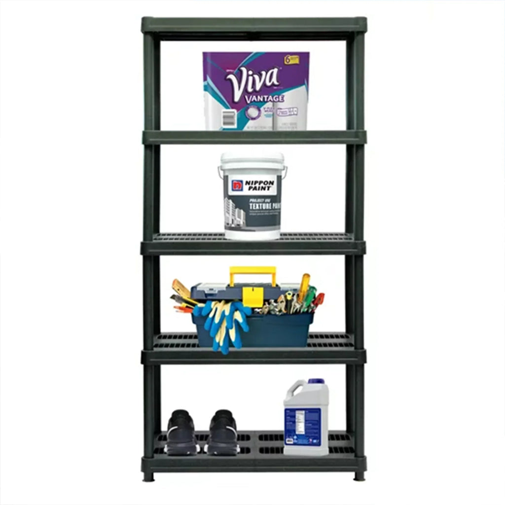 Juggernaut Storage 72 Inch 5 Shelf Plastic Utility Shelving Storage Unit