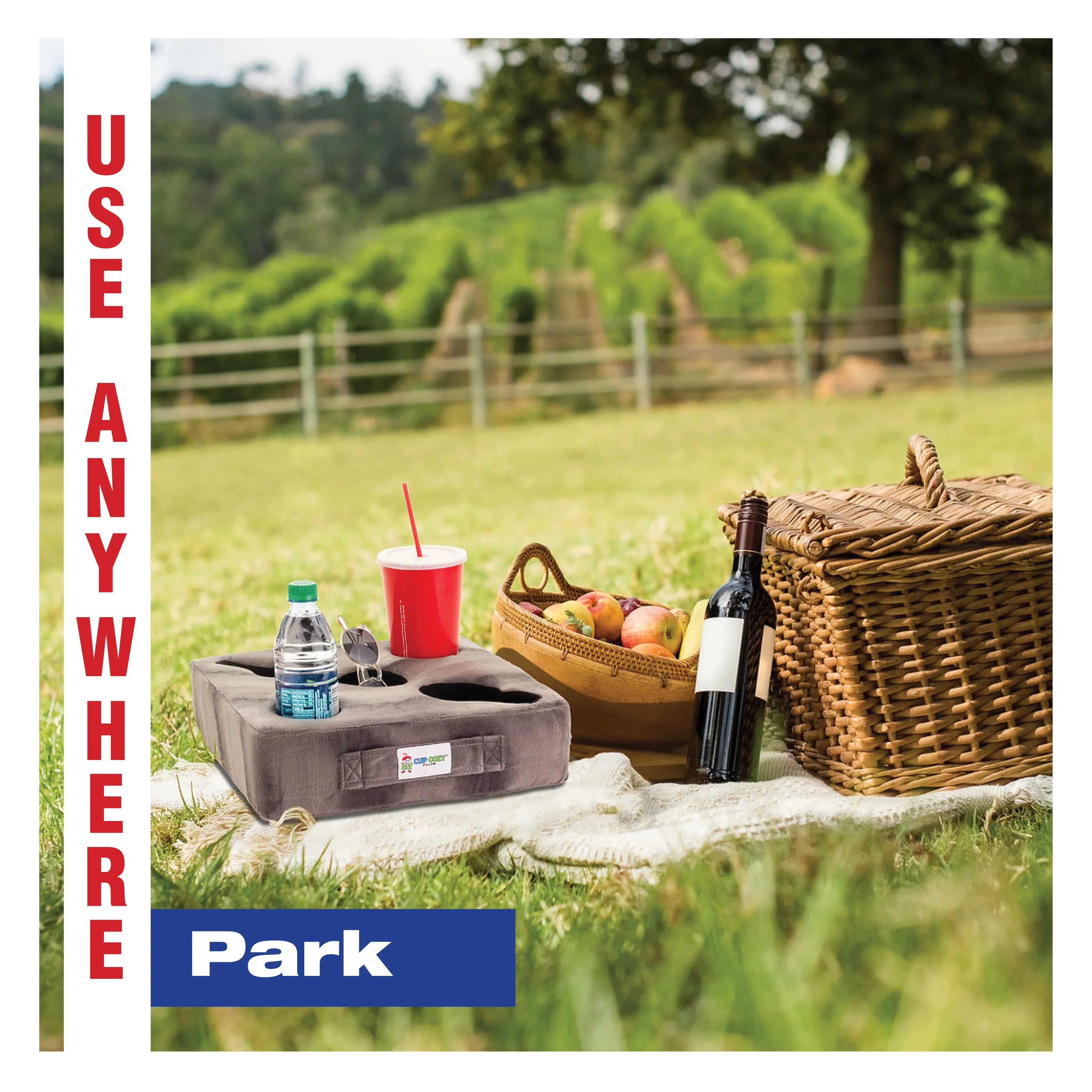 Cup Cozy Deluxe Pillow (Teal) As Seen on TV -The world's BEST cup holder! Keep your drinks close and prevent spills. Use it anywhere-Couch, floor, bed, man cave, car, RV, park, beach and more!
