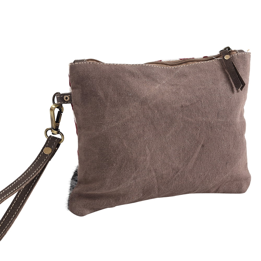 KB OHLAY WRISTLET Upcycled Wool Upcycled Canvas Hair-on Genuine Leather women bag western handbag purse