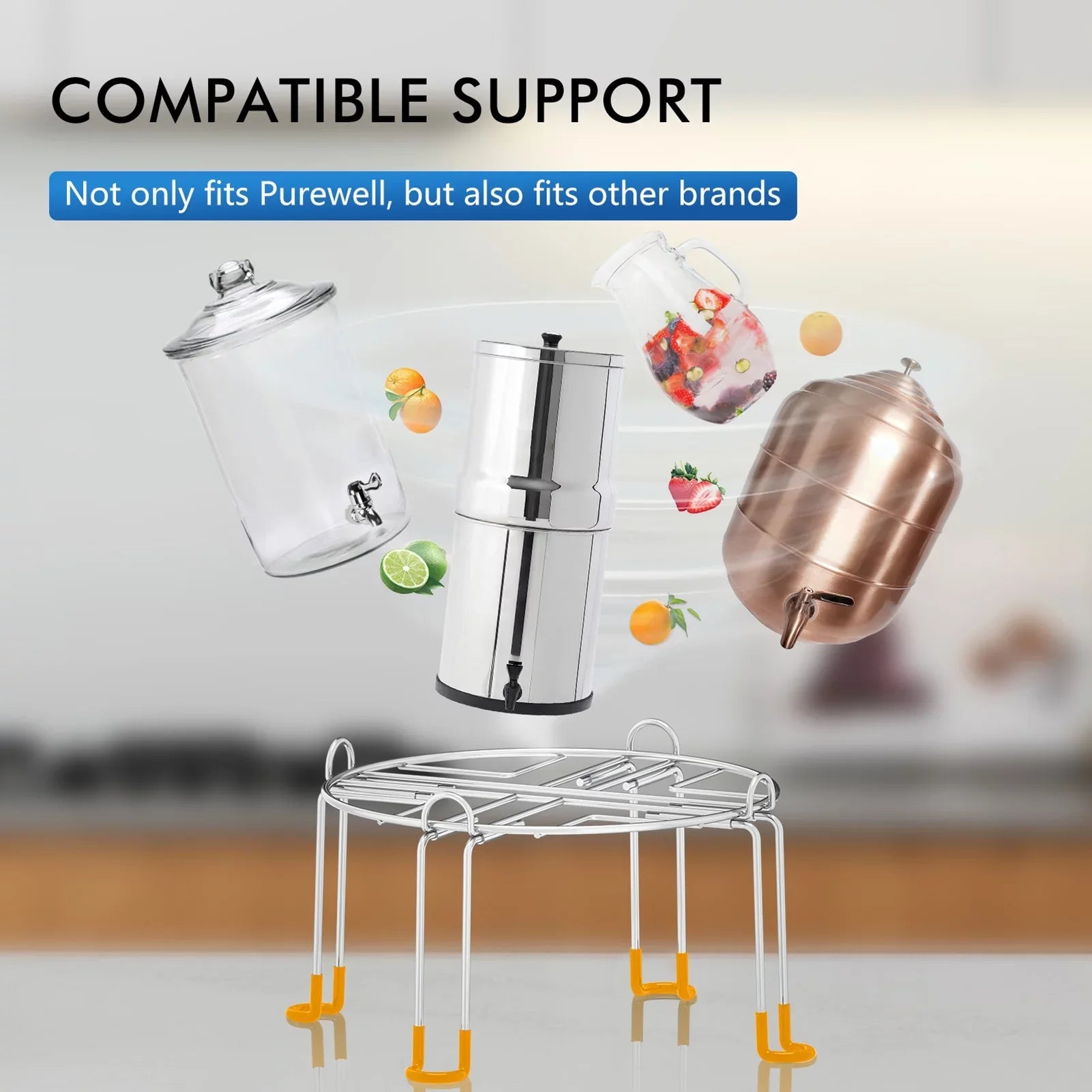 Anself Detachable Filter Stand 9.5 x 6 Inch Stainless Steel Countertop Stand Replacement for Gravity Fed Filter Bucket Dispenser