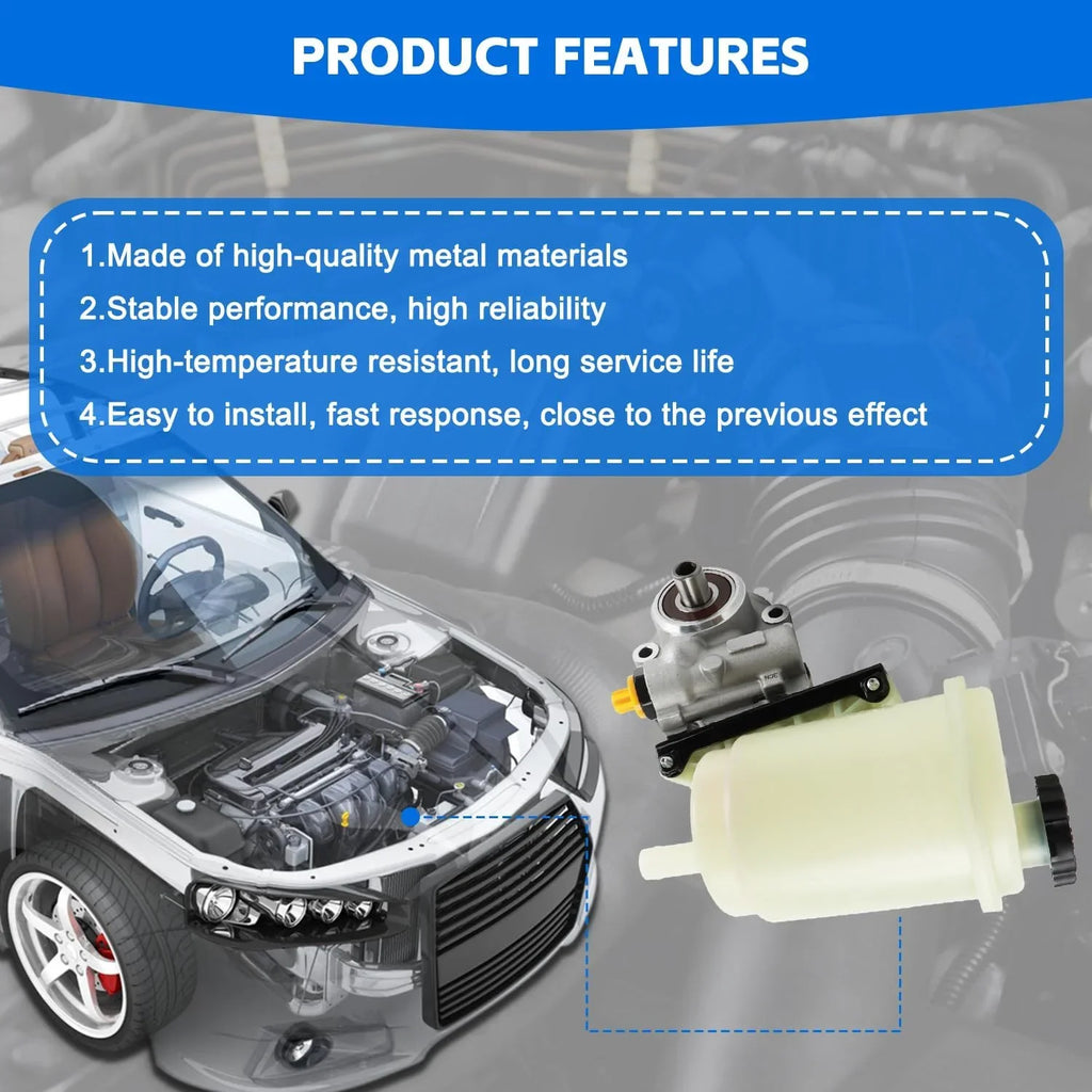 PANGOLIN Power Steering Pump with Reservoir Compatible with 2003-2010 Dodge Ram 2500 3500, 2008-2009 Ram 4500 5500 Replacement Part OE 96-1008R, 961008R