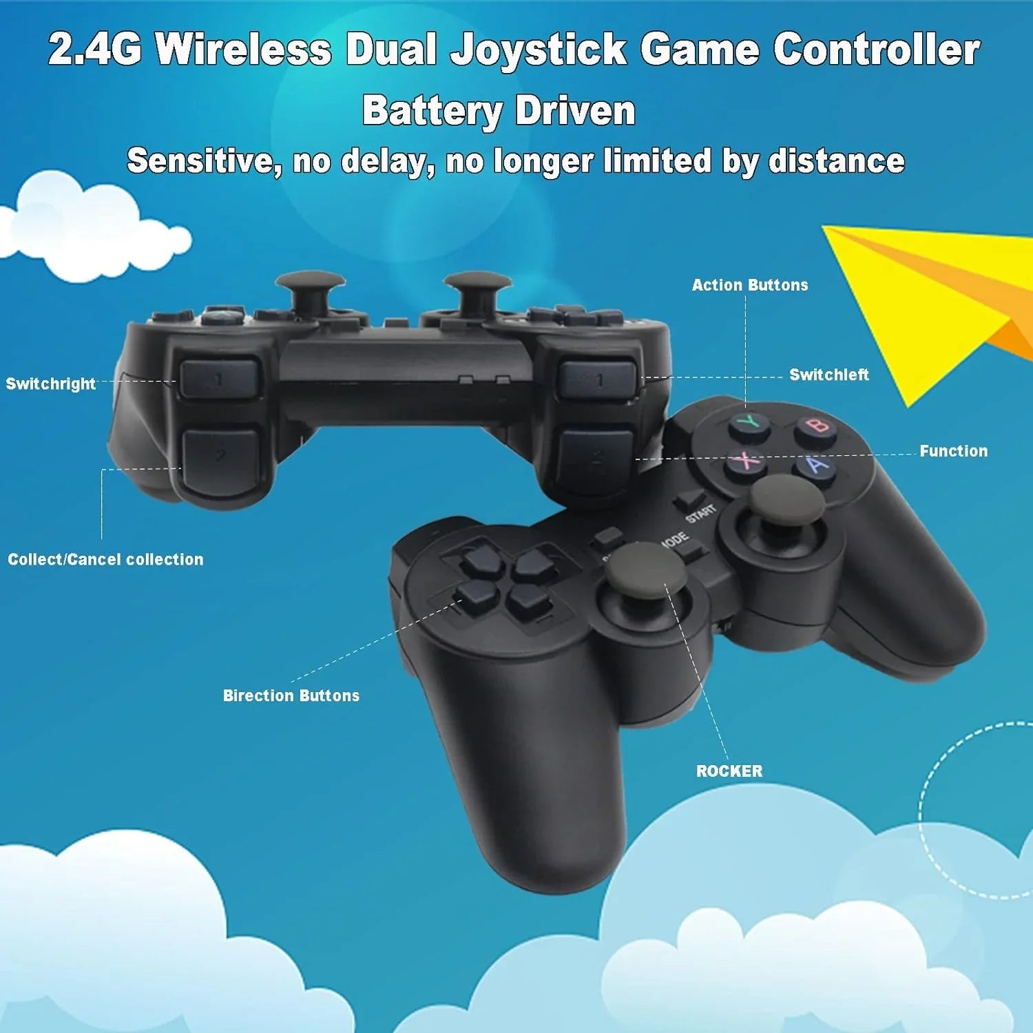 Microea Retro Video Game Console with 10000+ Classic Games, Dual 2.4G Wireless Game Controller, Support HD Output Display Screen Connection, Birthday Gift Halloween