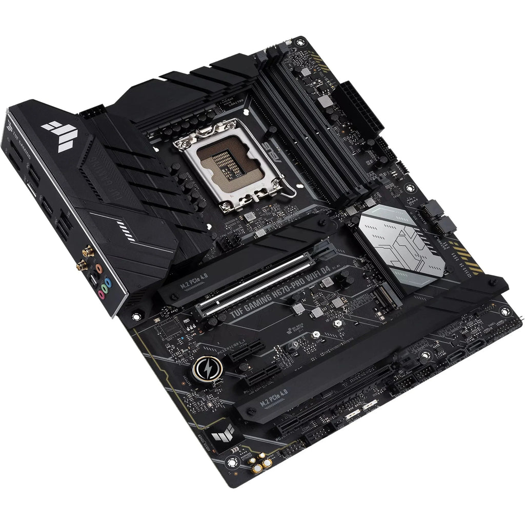 ASUS TUF GAMING H670-PRO WIFI D4 LGA 1700 (Intel 12th &13th Gen) ATX Gaming Motherboard (PCIe 5.0, DDR4, 14+1 DrMOS, 4xPCIe 4.0 M.2 Slots, WiFi 6, 2.5 Gb LAN, Front USB 3.2 Gen 1 Type-C)