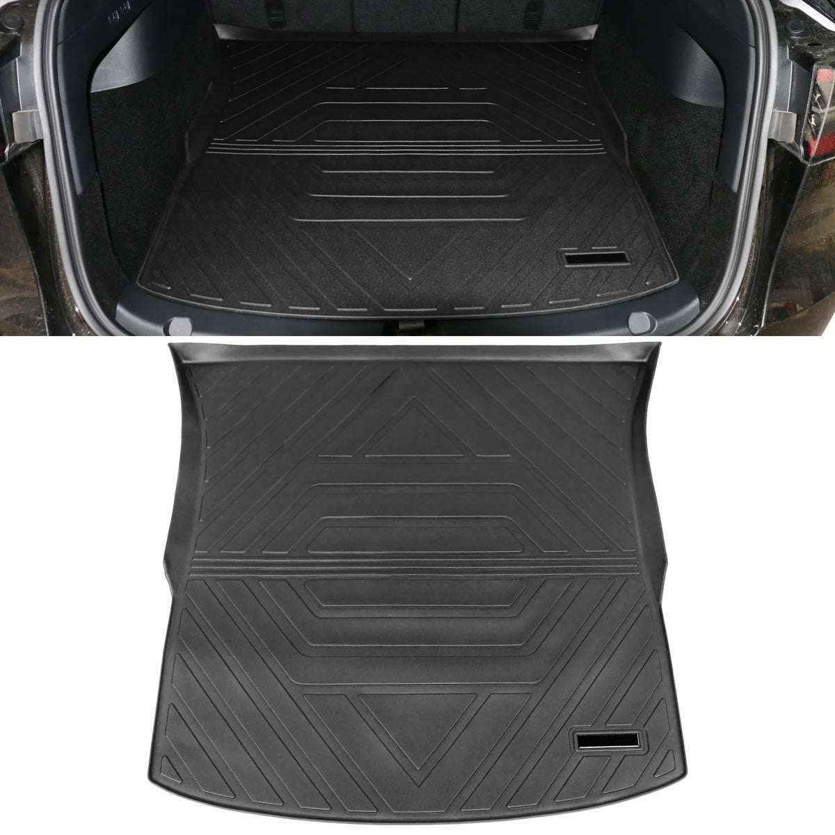 Ikon Motorsports Trunk Mats Cargo Liner Compatible with 2020-2023 Tesla Model Y Black TPE All Weather Waterproof Anti-Slip Frunk Trunk Under Cargo Storage Liner Mat Interior Accessories 3PCS