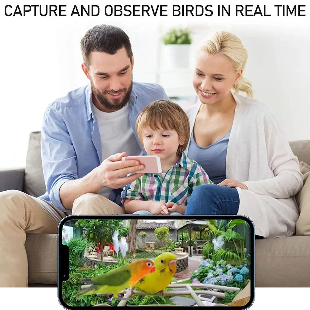 WIFI Smart Bird Feeder Camera 1080P Auto Capture Bird Video and Motion Detection Real-time Notification AI Identify Bird Species IP65 Waterproof 128G TF Cards