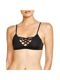 LSpace Women's Jaime Strappy Bikini Top Swimwear, Black, Large