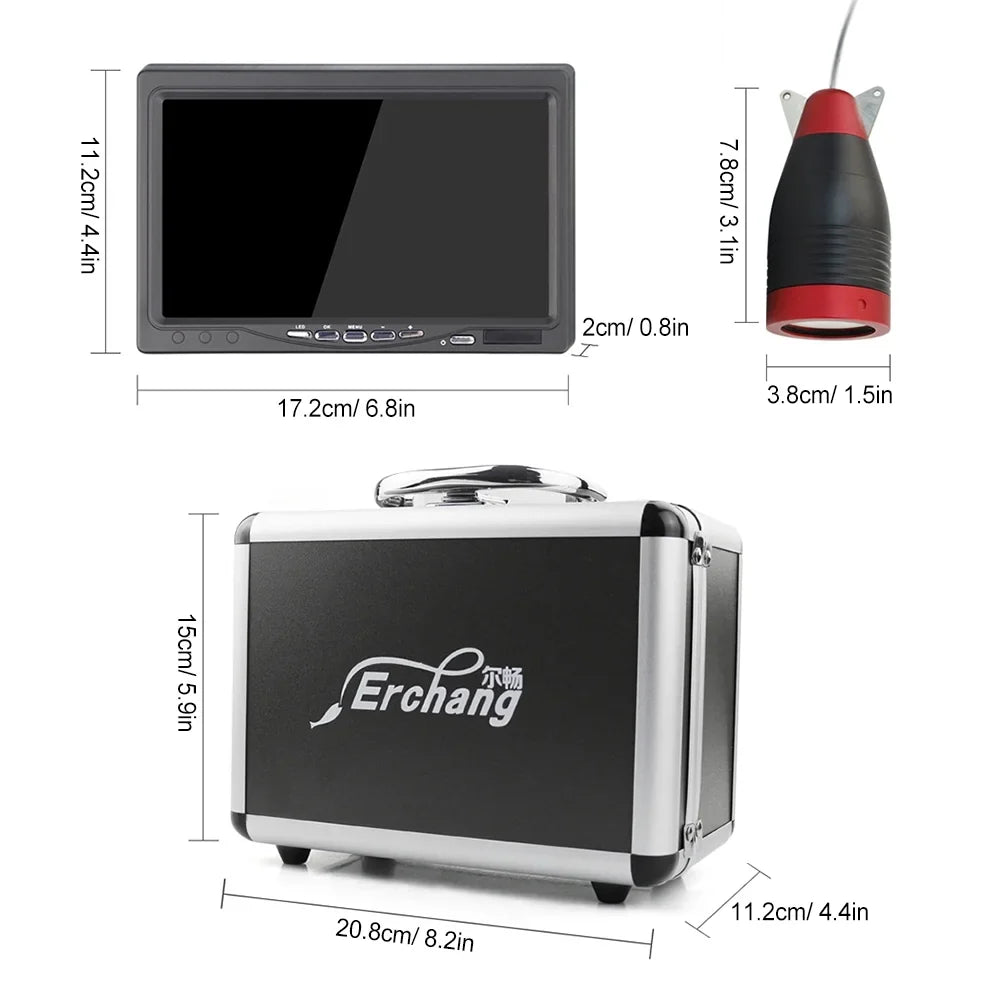 Erchang 7 Inch DVR Underwater Fishing Camera Portable Video Fish Finder for Lake Sea Fishing