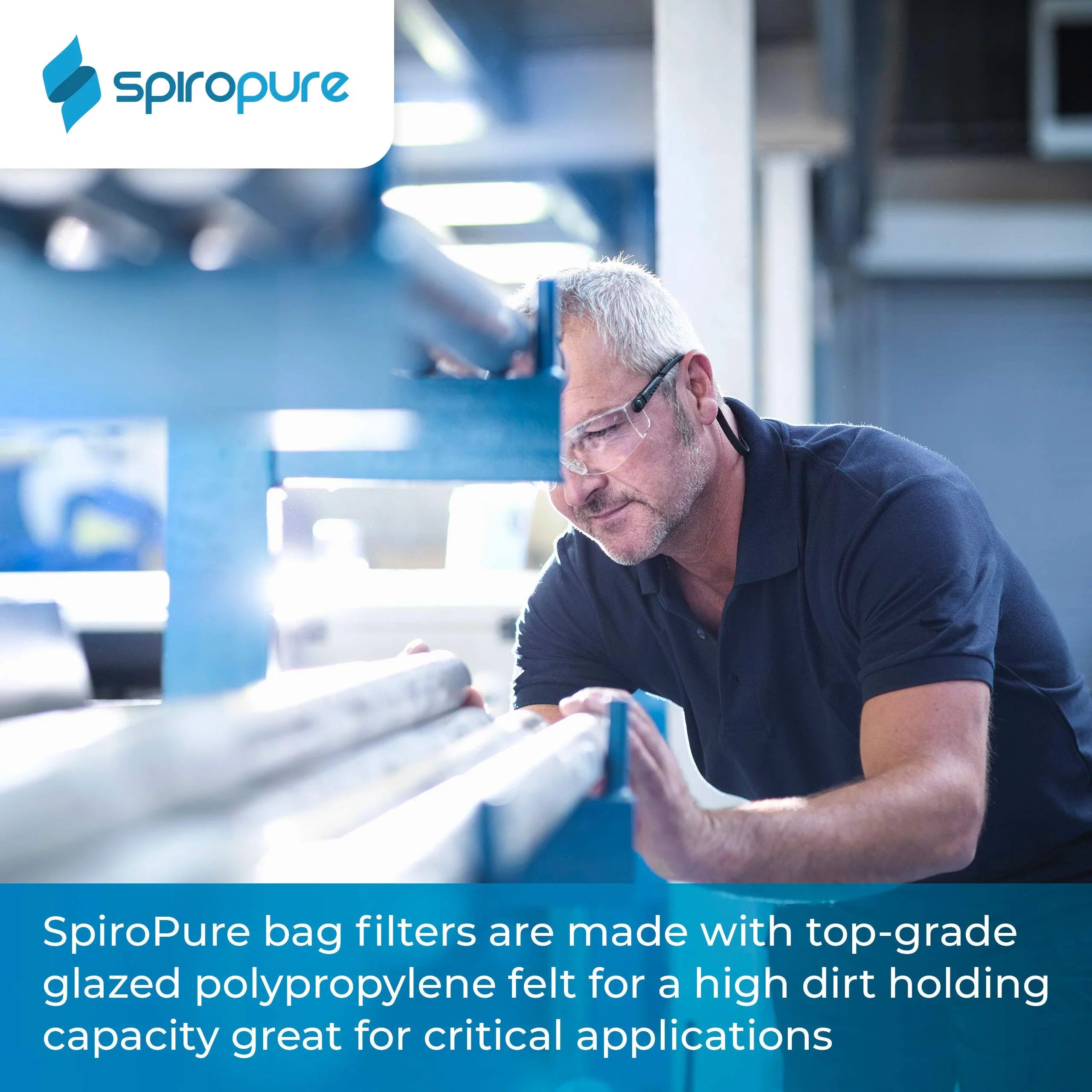 SpiroPure SP-BP-410-100 100 Micron #3 (10”) Glazed Polypropylene Felt Liquid Bag Filter BP-410-100 155393-03 (Case of 40)