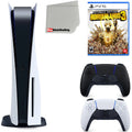 Sony Playstation 5 Disc Version (Sony PS5 Disc) with Midnight Black Extra Controller, Borderlands 3 Ultimate Edition and Microfiber Cleaning Cloth Bundle