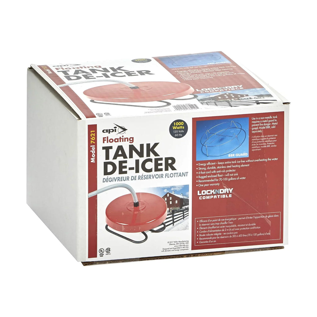 API 1000 Watt Thermostatic Winter Floating Stock Tank Deicer & Heater, Red