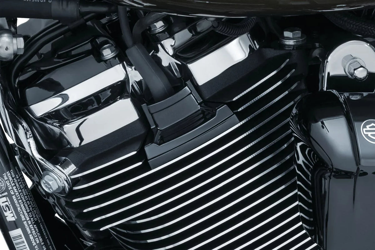 Kuryakyn 6444 Motorcycle Accent Accessory: Precision Spark Plug Covers for 2017-19 Harley-Davidson Milwaukee-Eight Motorcycles, Gloss Black