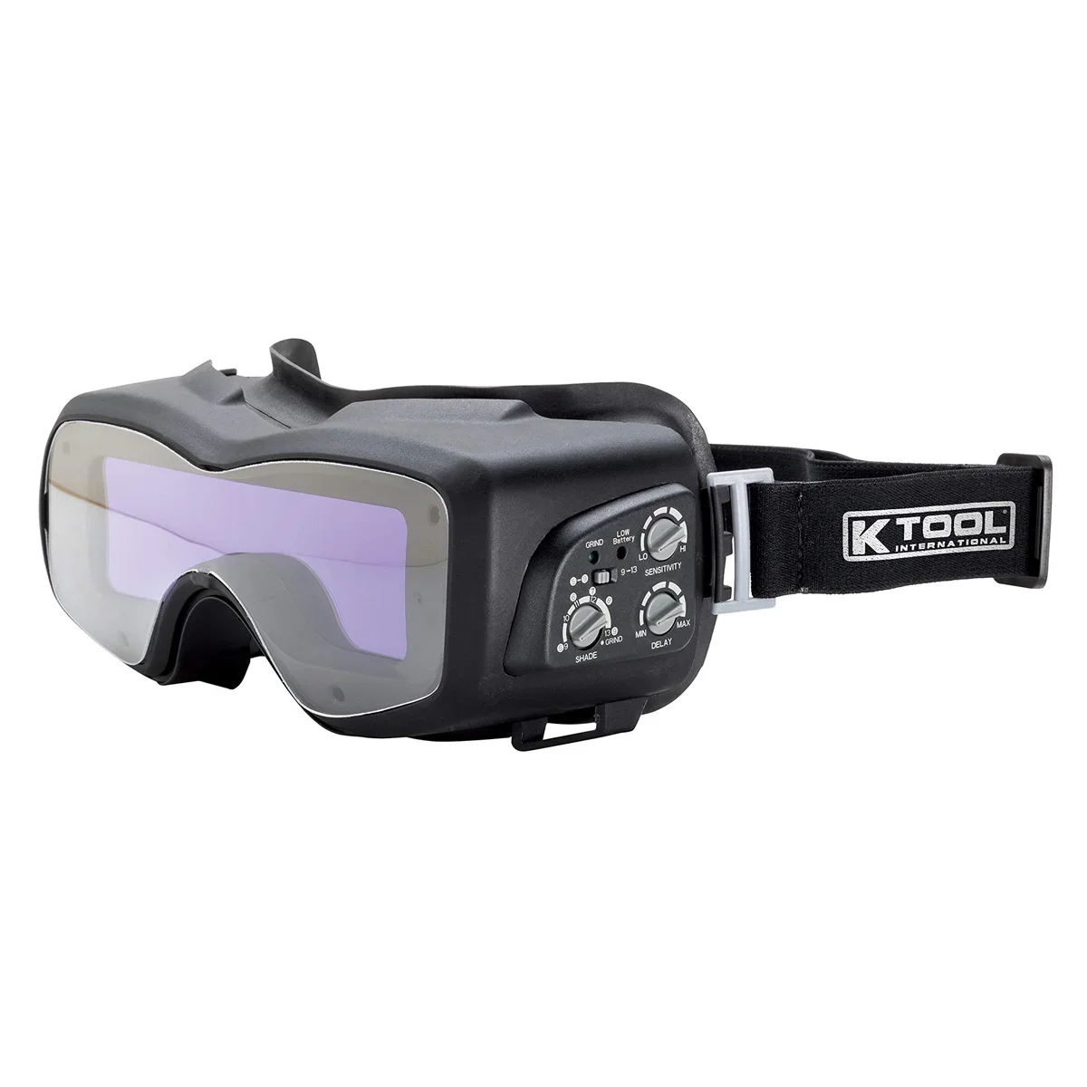 K Tool International 70046 Auto Darkening Welding Goggle Kit for Garages, Repair Shops, and DIY, Lightweight, 5-13 Adjustable Shades, Fire Retardant Hood, Bump Cap, Shield and Carrying Bag, Black/Red
