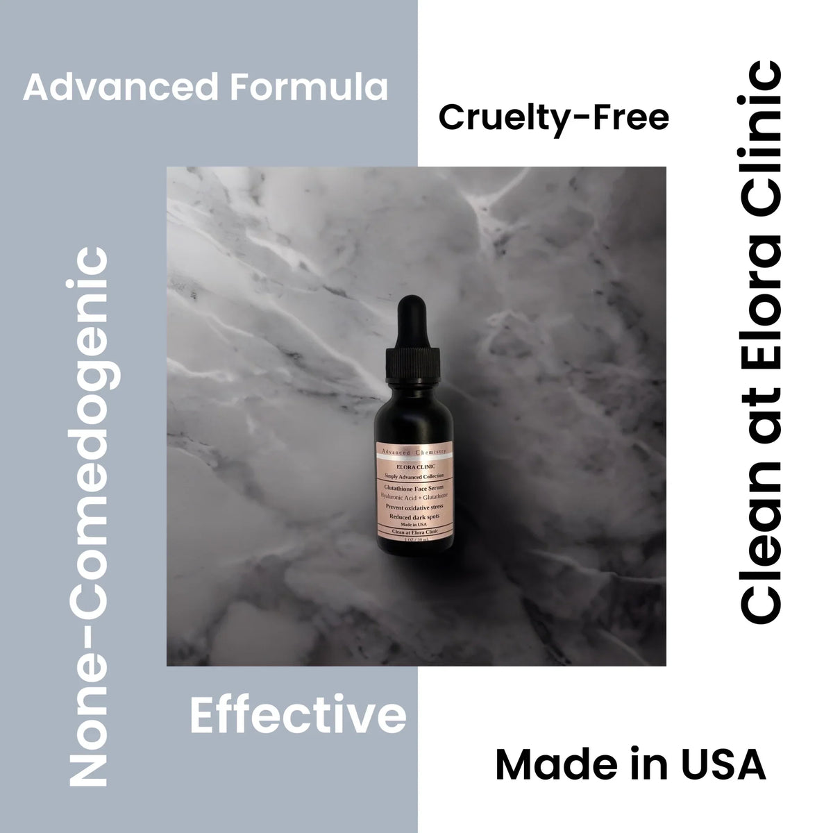 Elora Clinic Glutathione Serum - Hyaluronic Acid + Glutathione - Hydrating & Rejuvenating Hyaluronic Acid + Glutathione Serum - Oil Free - Water Based