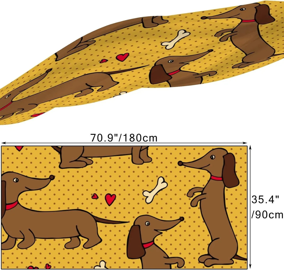 Hyjoy Yellow Dachshund Long Silk Neck Scarf Lightweight Shawl Wrap Scarves for Women Girls