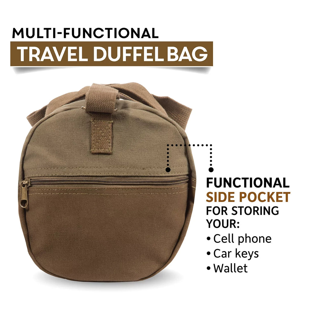 Beard the F Up Two Tone Brown 19" Canvas Sport Travel Weekender Duffel Bag