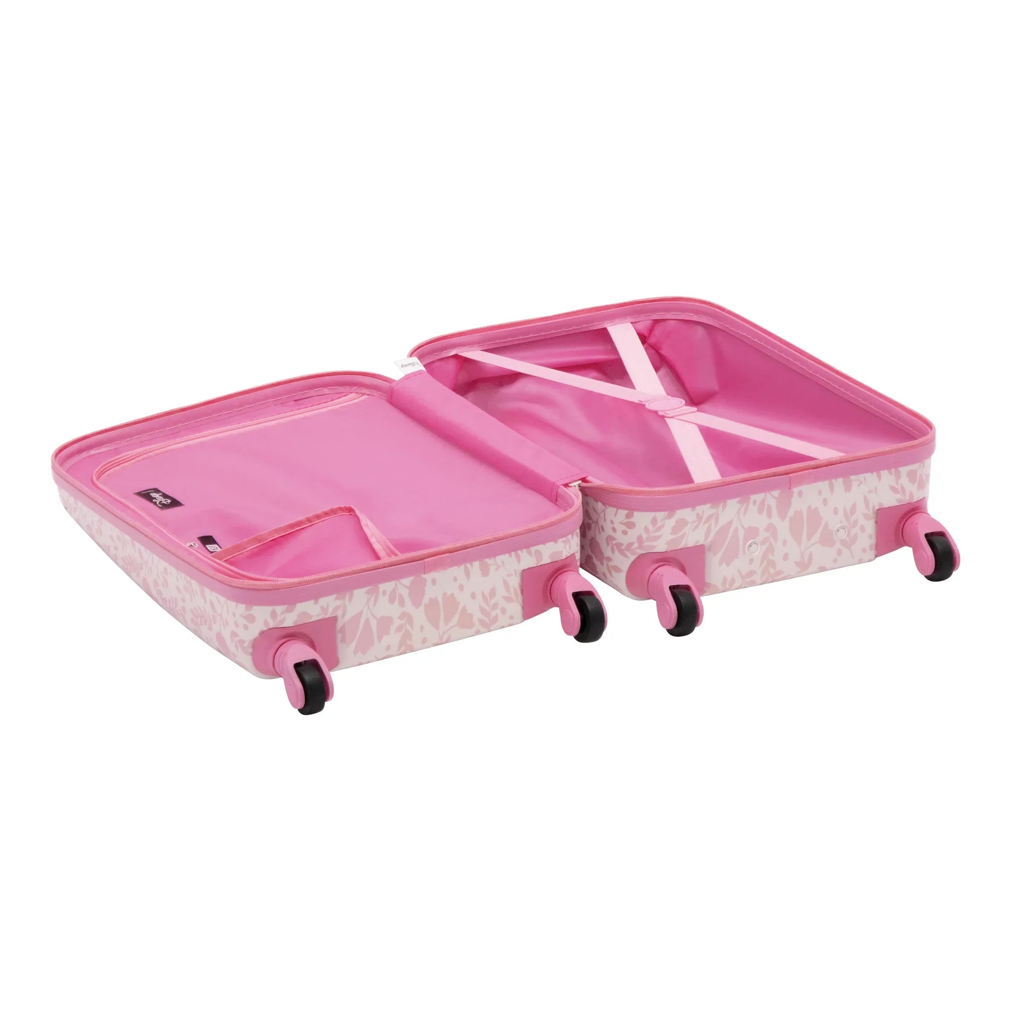 Disney Minnie Mouse 21 Inch Kids Rolling Luggage, Hardshell Carry On Suitcase with Wheels, Pink - Floral