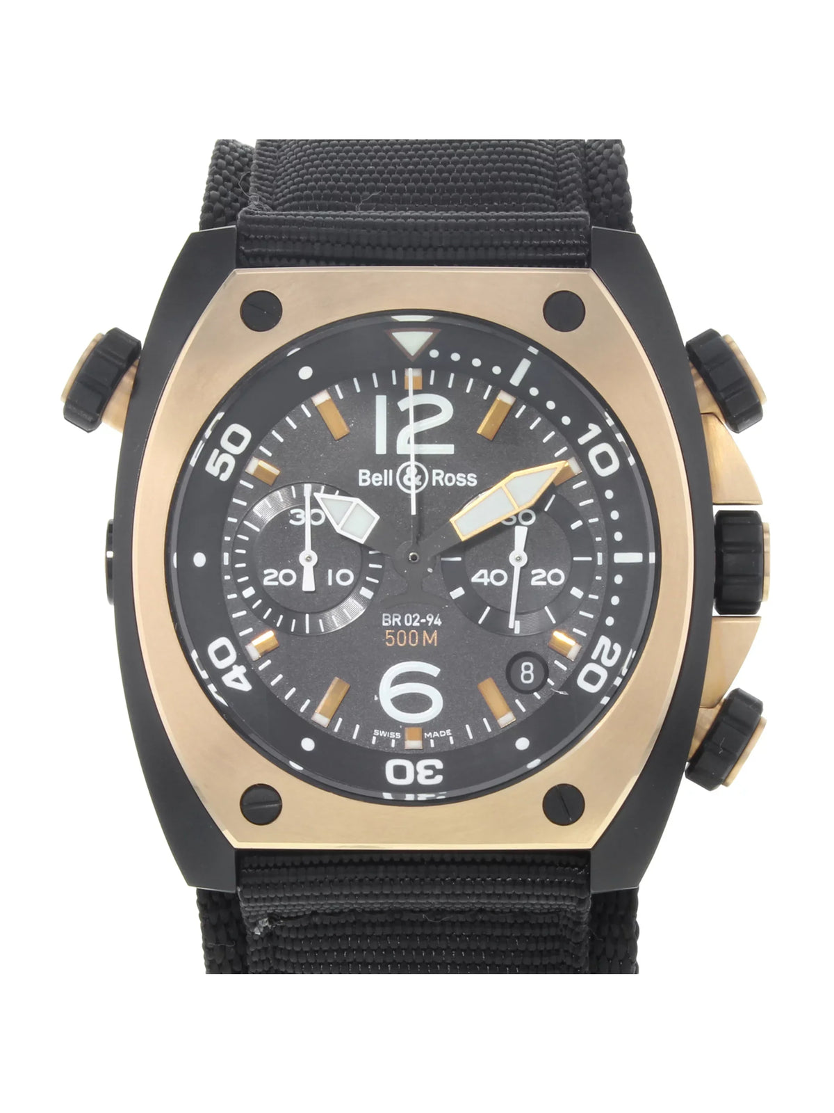 Bell & Ross Marine Matte PVD Black Steel Automatic Mens Watch BR02-CHR-BICOLOR