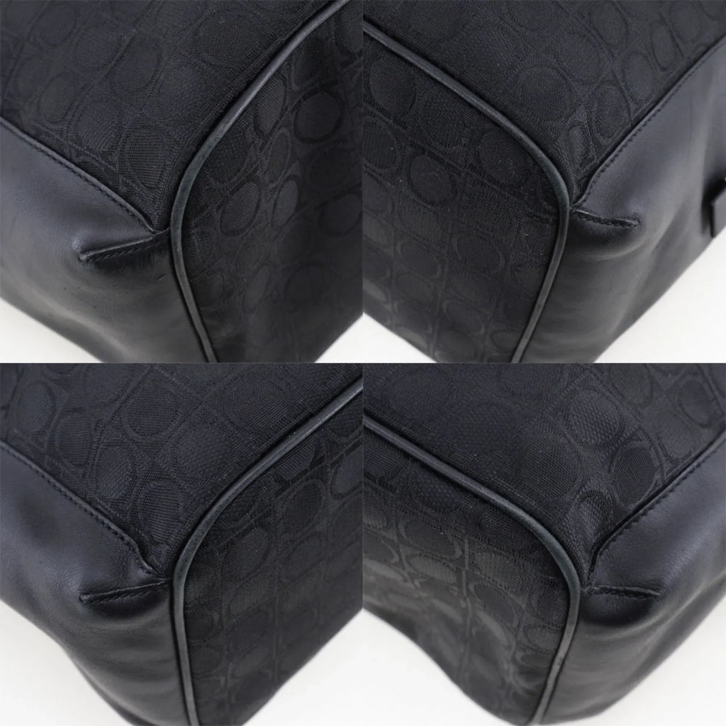 Pre-Owned Salvatore Ferragamo One Shoulder Bag Gancini AB-21 2779 Canvas x Leather Black Ladies (Fair)