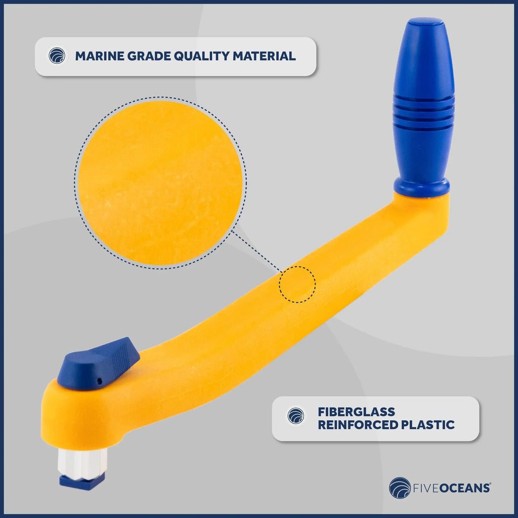 Five Oceans 8" Sailboat Winch Handle, 2-Pack Universal Floating Winch Handle, Lock�in Mechanism, Orange and Blue, Lightweight and Strong, Fiberglass Reinforced Plastic - FO86-M2