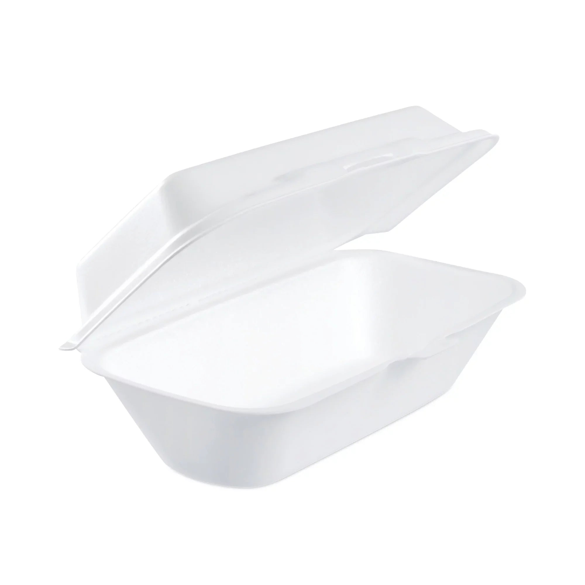 Dart Foam Hinged Lid Container, Hoagie Container with Removable Lid, 5.3 x 9.8 x 3.3, White, 125/Bag, 4 Bags/Carton -DCC99HT1R