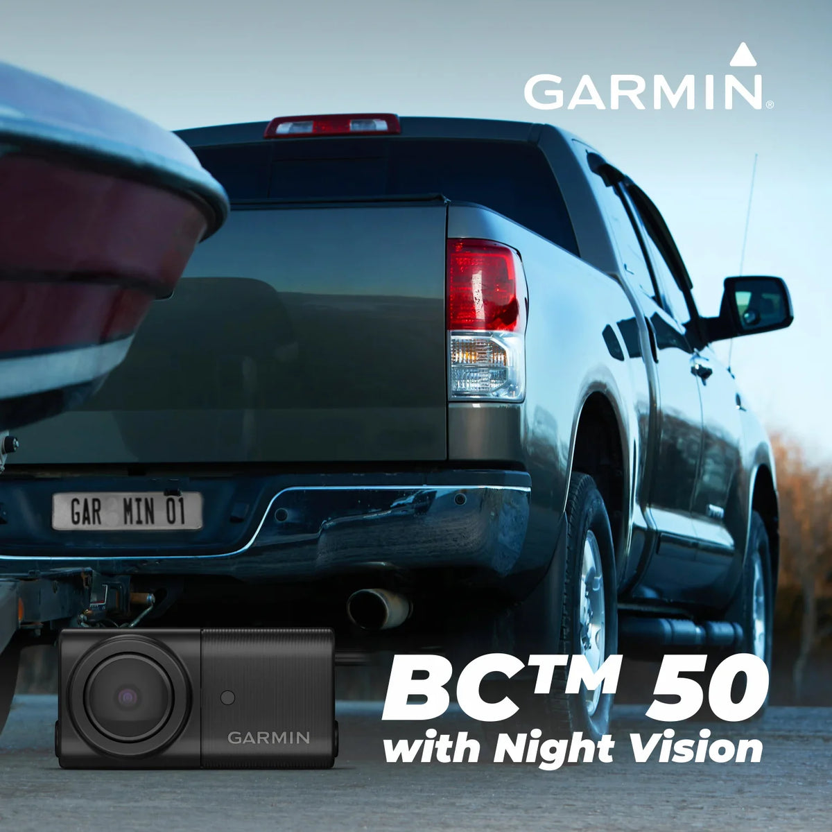 Garmin BC 50 with Night Vision – Wireless Backup Camera, NightGlo Illumination, 160-degree Lens, Weather-Resistant, 50ft Range for Trucks, RVs and Trailers with Wearable4U Power Pack Bundle