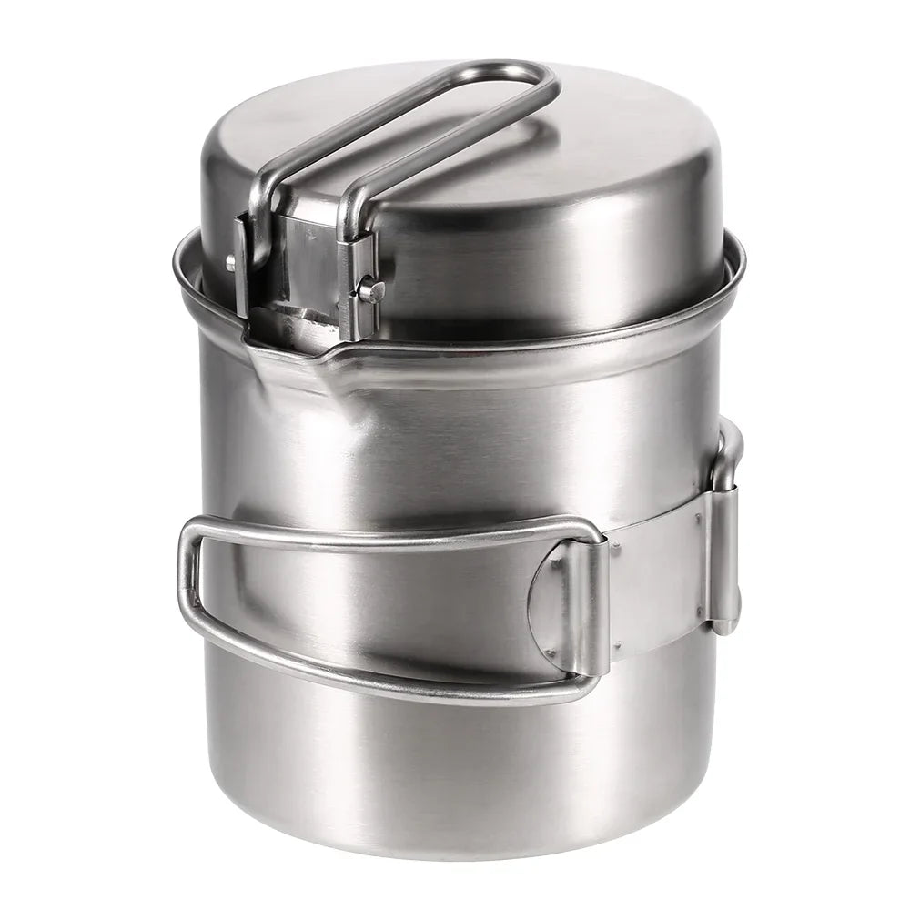 Tomshoo Compact Wood Burning Stove and Cooking Pot Set, Ideal for Backpacking and Activities