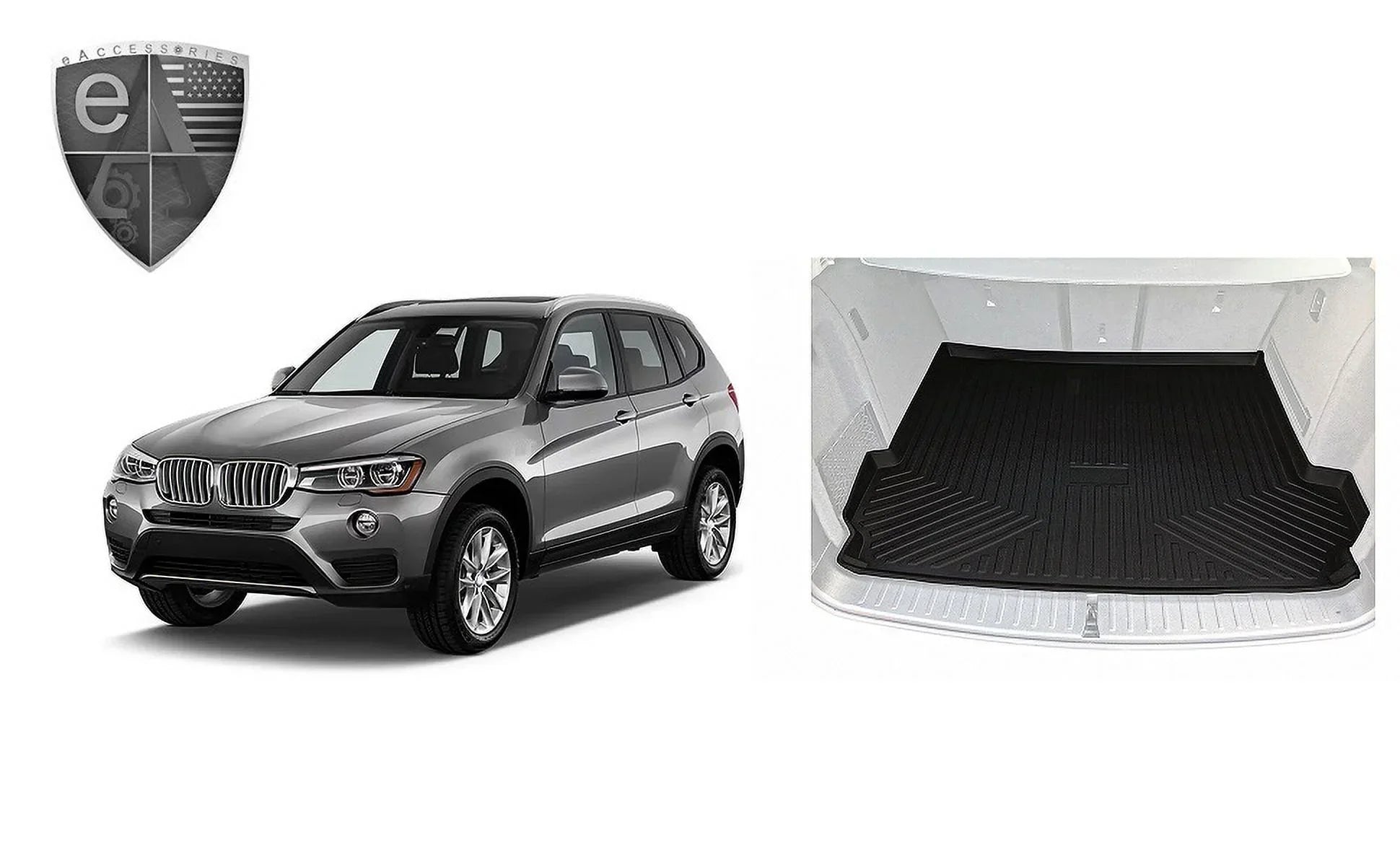 EACCESSORIES EA Cargo Liner – Trunk Mat for BMW X3 2011-2017 – Weather-Resistant Trunk Mats for Cars with Raised Lip – Non-Slip Car Trunk Mat Rubber – Easy to Install – Laser Pre-Cut Design