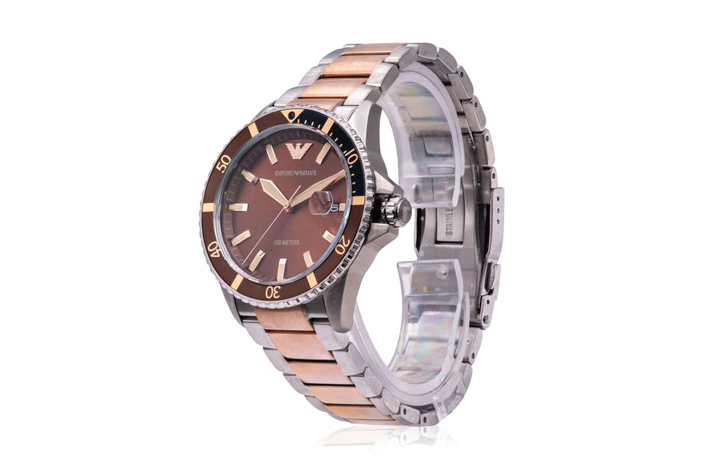 Emporio Armani  42 mm Two-Tone Watch for Mens, Stainless Steel